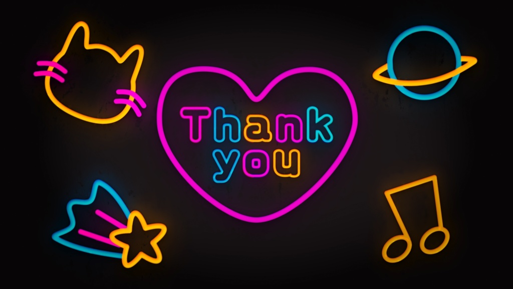 【無料・配信素材】点滅するネオンのエンディング用ループ素材【Meira Base】