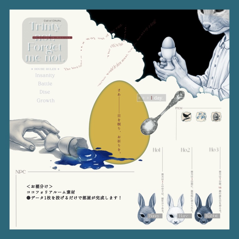 【CoCシナリオ】Trinity not,Forget me not.【SPLL:E187665】