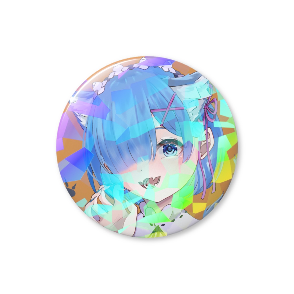 リゼロ ケモ耳 レム ホログラム缶バッジ