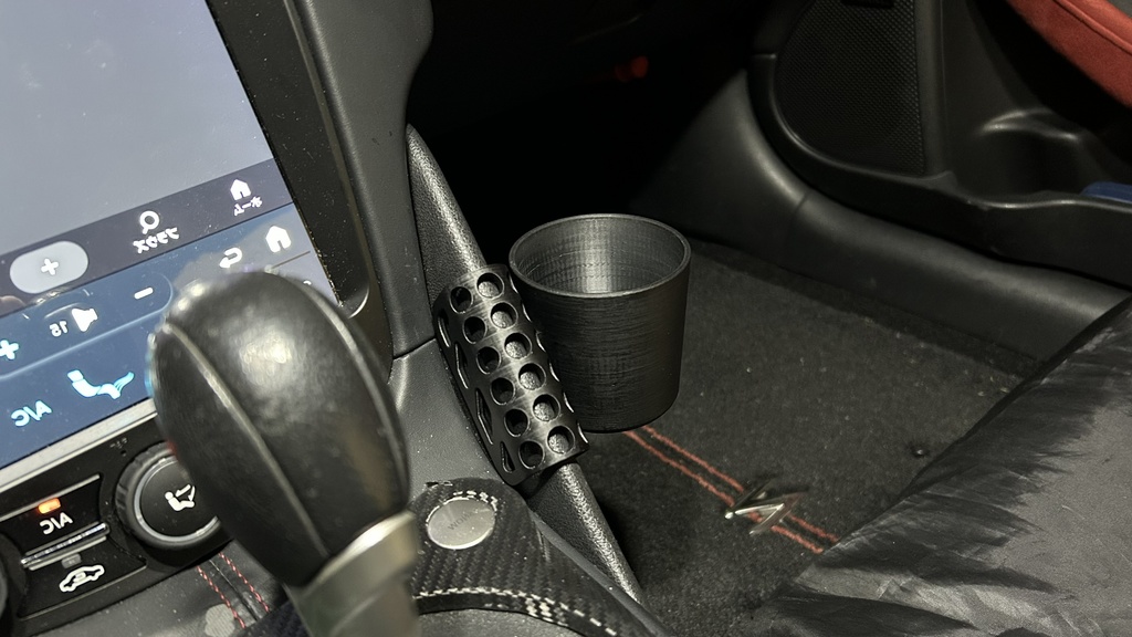 Nissan 370Z Passenger Knee Support Cup Holder (LHD Only) – No Modification | 3D Printable STL