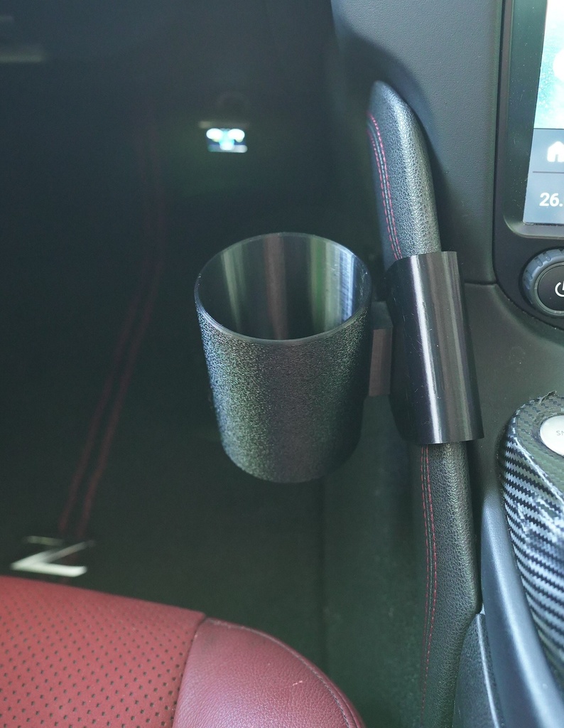 市販ではしっくり来ないあなたへ。Z34専用 助手席カップホルダー単体(500㎖ファジースキンモデル)