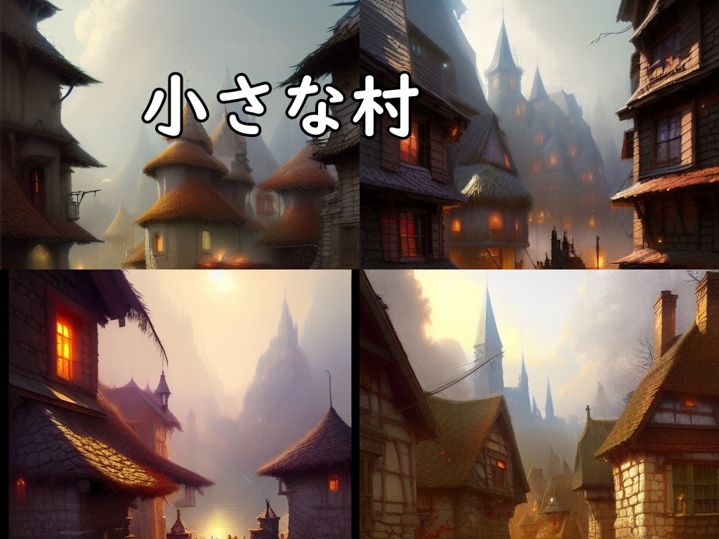 背景素材　小さな村
