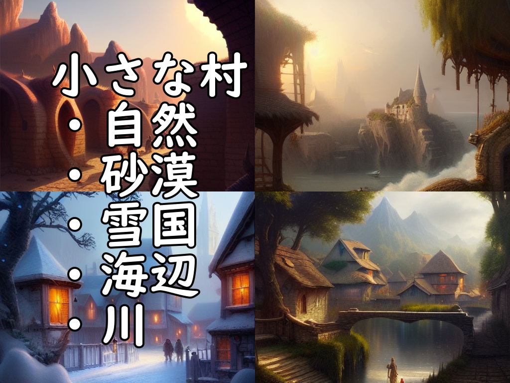 背景素材　小さな村