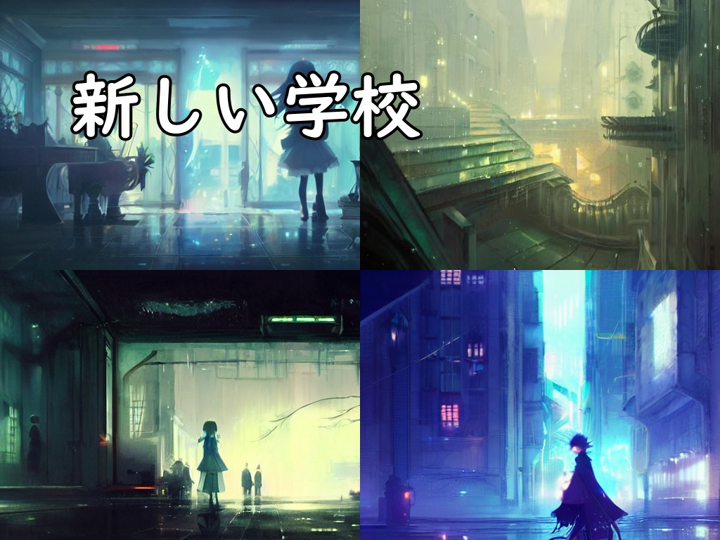 イラスト素材／背景素材　新しい学校