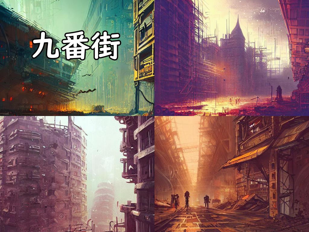 イラスト素材／背景素材　九番街