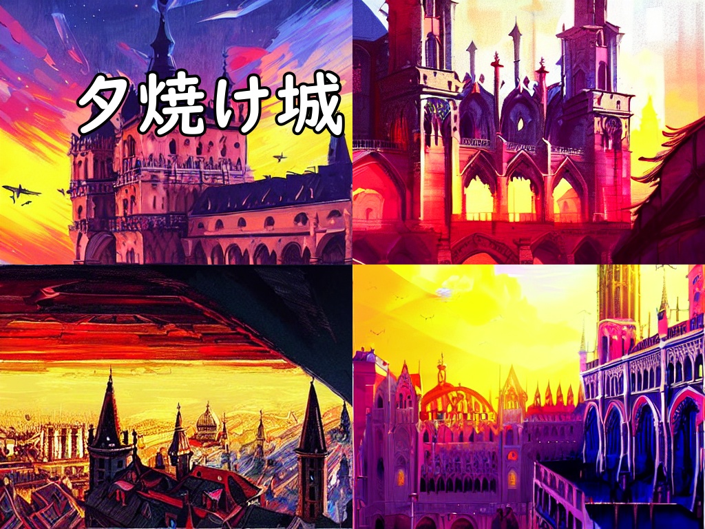 イラスト素材 背景素材 夕焼け城 Fantasycarnival ファンタジーカーニバル Booth