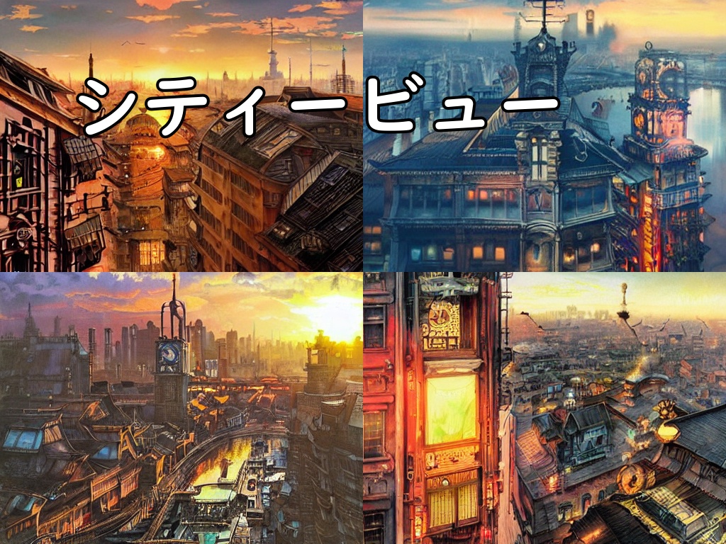 イラスト素材／背景素材　シティービュー