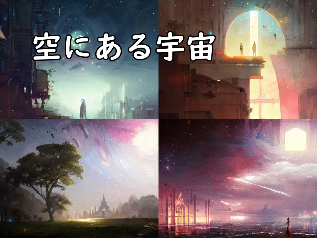 イラスト素材／背景素材　空にある宇宙