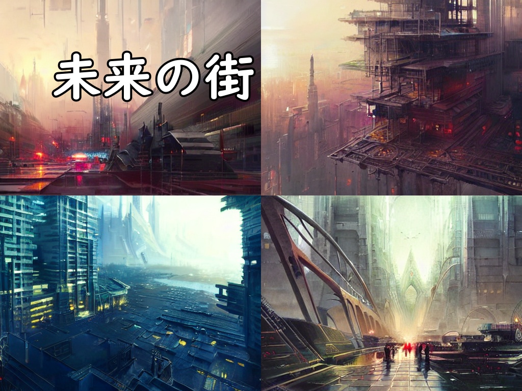 イラスト素材／背景素材　未来の街