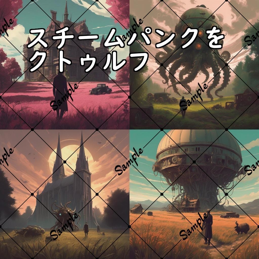 イラスト素材／背景素材　スチームパンクをクトゥルフ