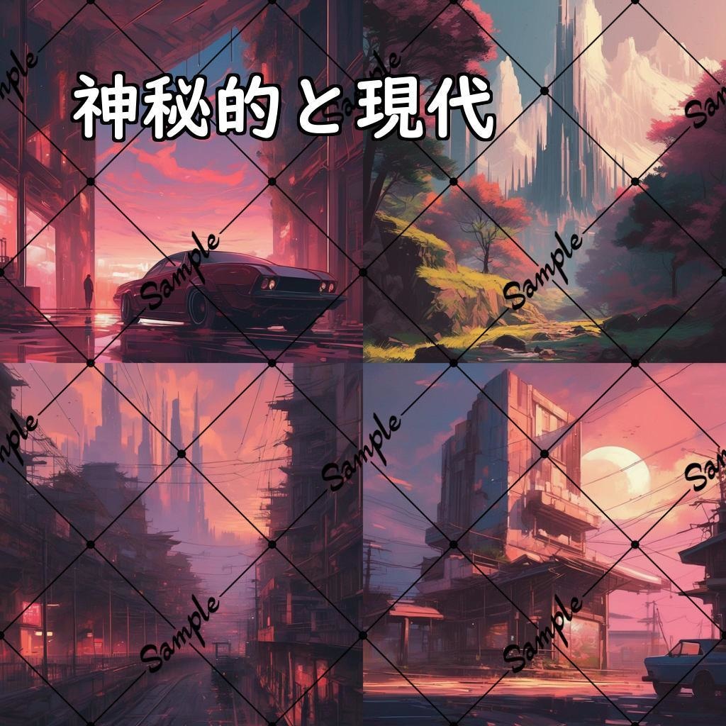 イラスト素材／背景素材　神秘的と現代