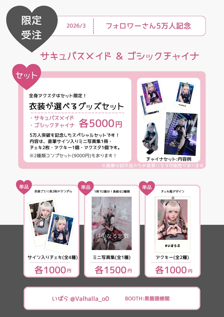 【5万人記念】選べるサキュバスorチャイナのグッズセット【単品あり】