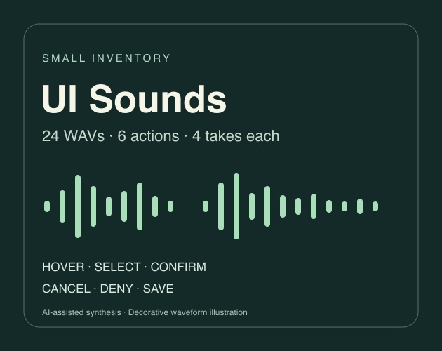 小さなインベントリの操作音24種｜6用途×4テイク・WAV