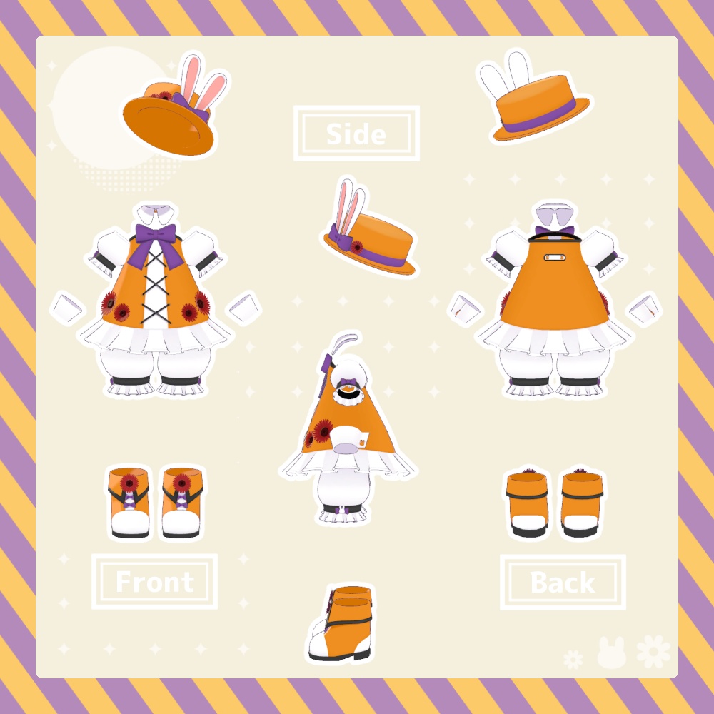 【秋テクスチャ追加!】🌼Flower Bunny🐰【まめふれんず対応】