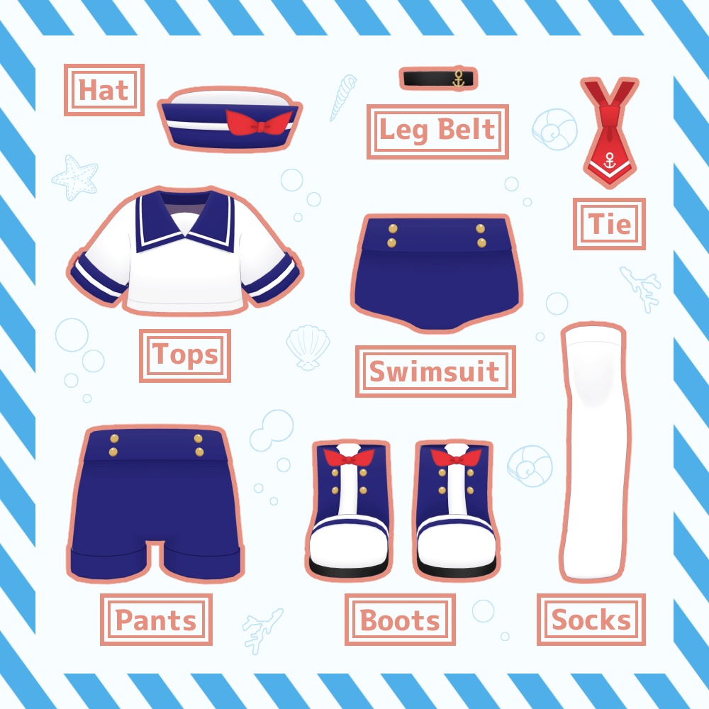 🌴ハッピーサマーセーラー⛵【まめふれんず対応】