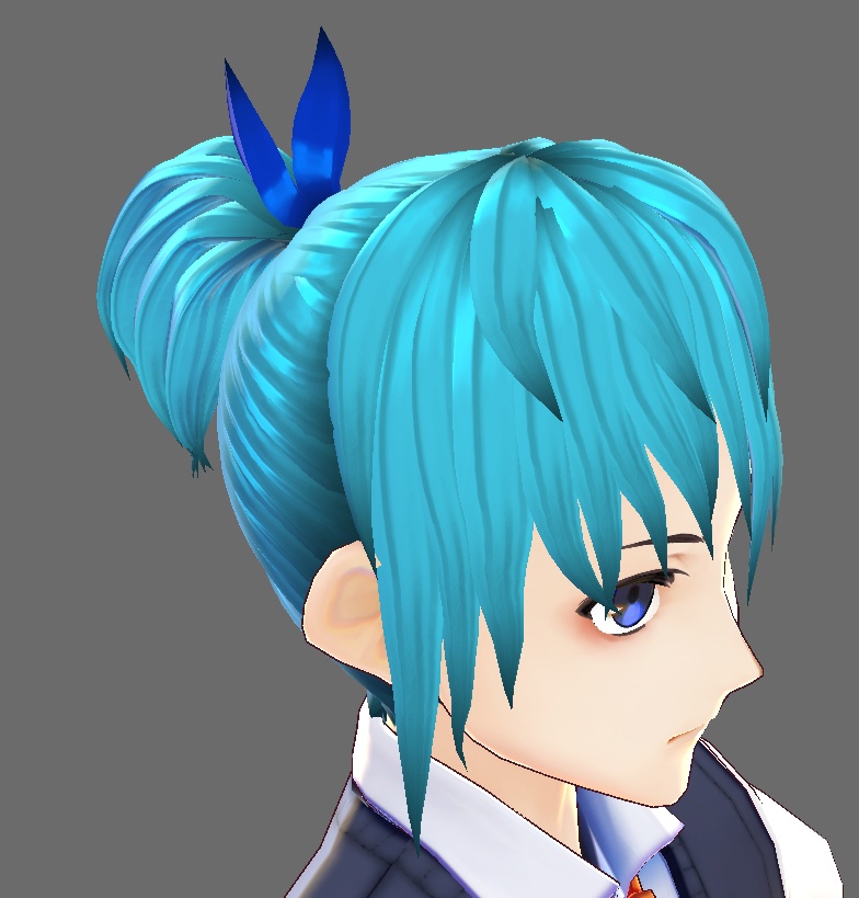 [VROID] Khun ponytail hair preset with bone TOG character