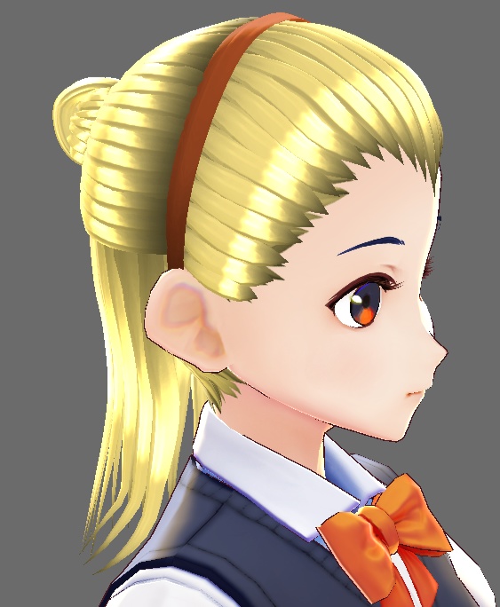 [VROID] blonde bun hair preset with bone