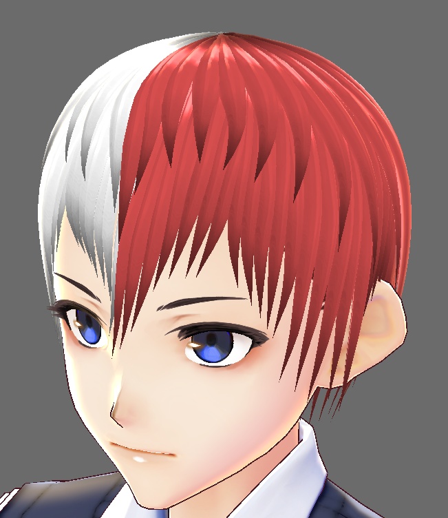 [VROID] Red white hair preset with bone