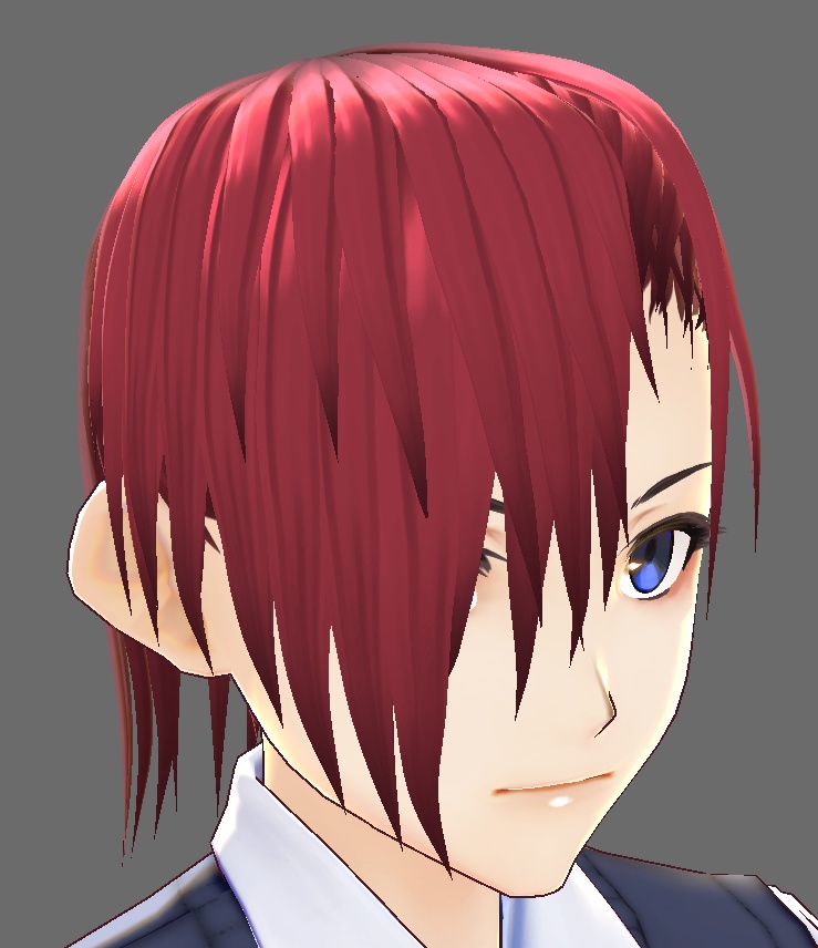 [VROID] Red fringe hair preset with bone