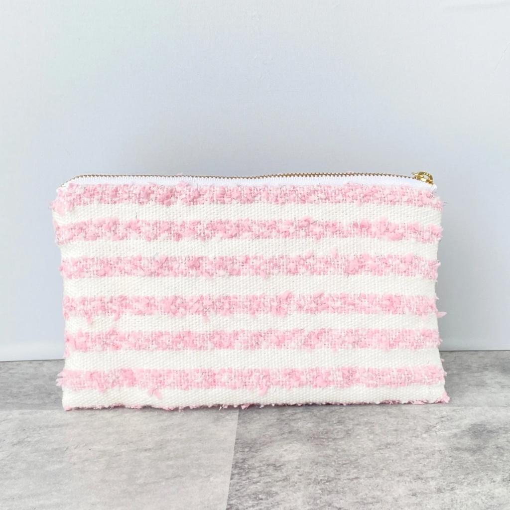 フラットポーチ ピンク コスメポーチ ペンケース 小物入れ