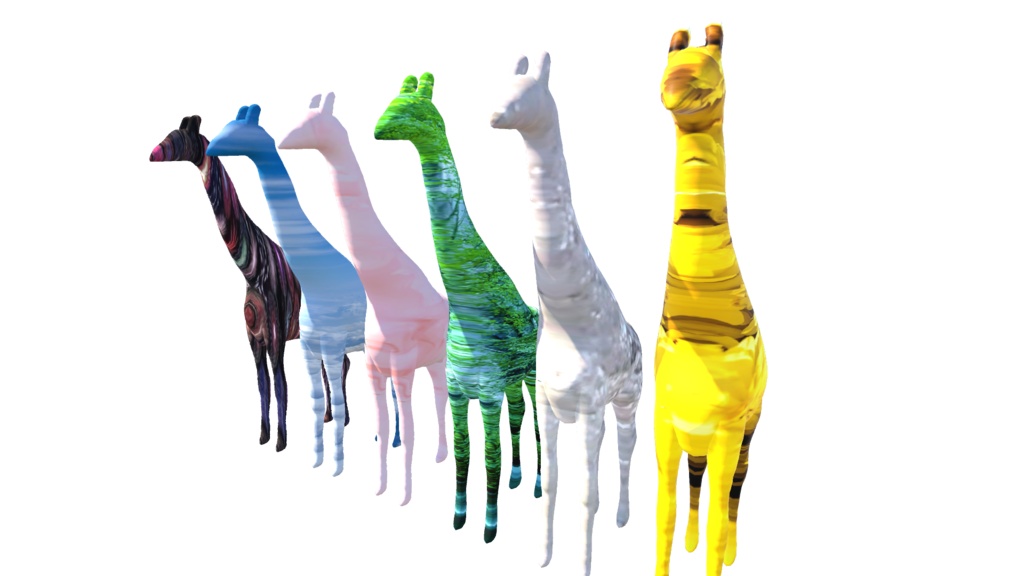 ◆キリン６体セット◆（VRChat使用も想定、Blenderファイルも同封）