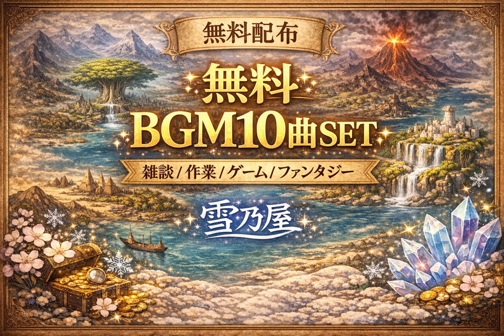 雪乃屋 ファンタジー風フリーBGM10曲セット Vol.1【配信・動画・ゲーム制作向け】