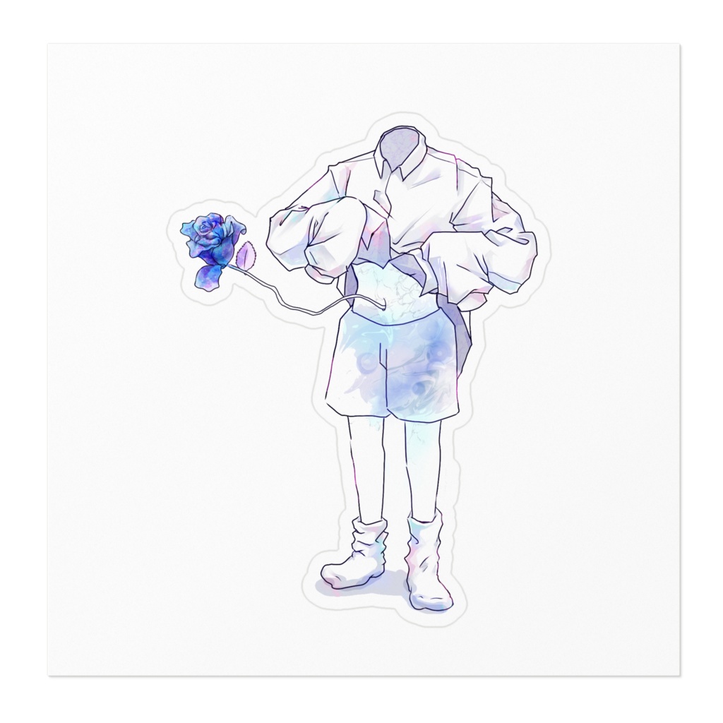 お腹から芽生えるステッカー