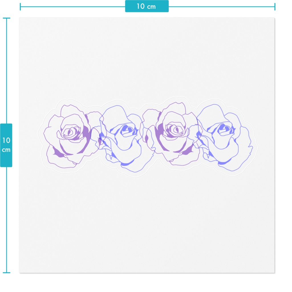 薔薇のクリアステッカー