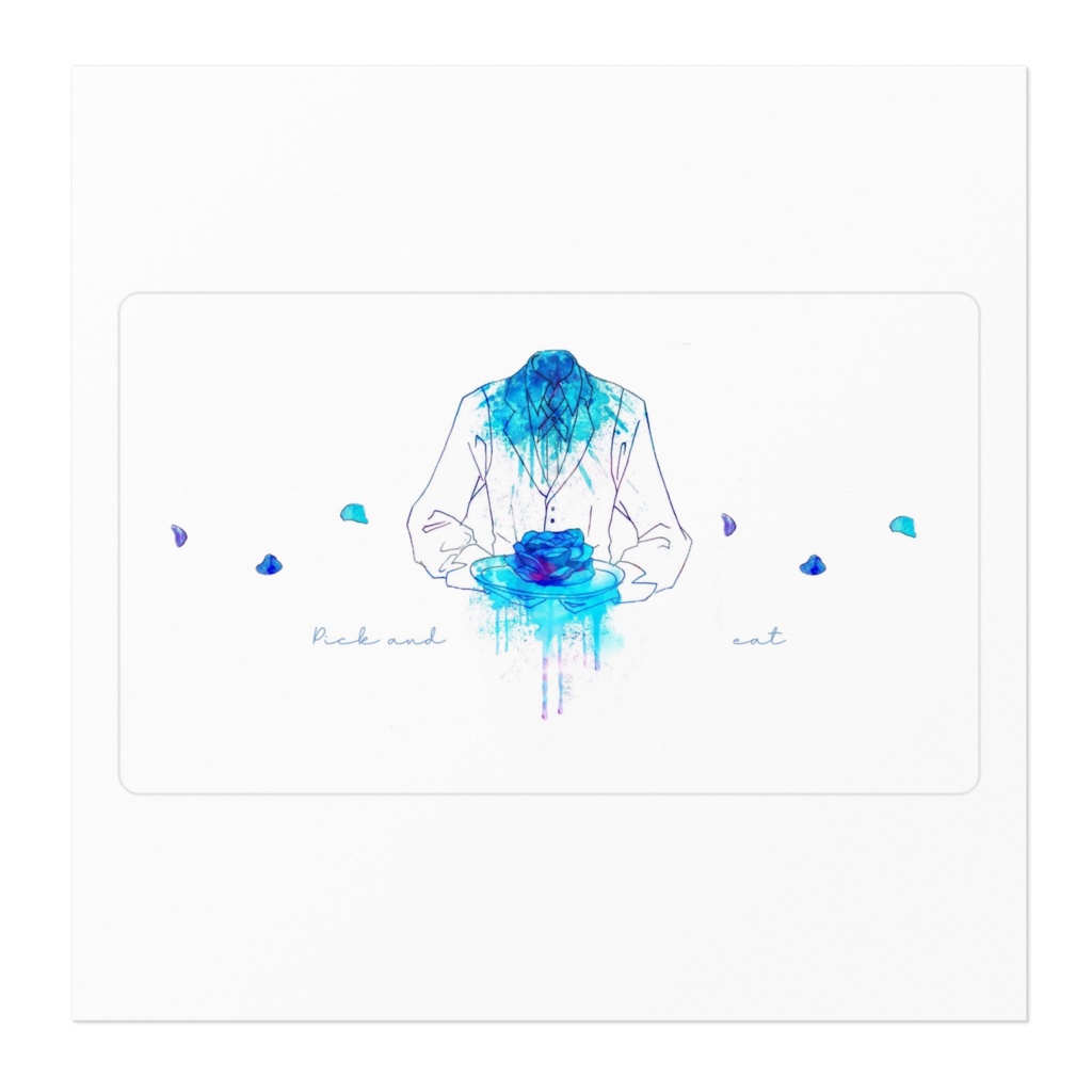 摘み取られたステッカー