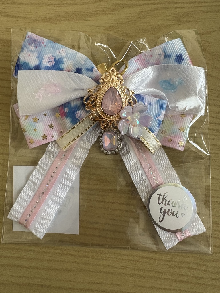 [一点物]虹活和柄リボンチャーム🩷&💙