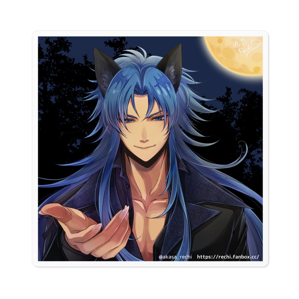 黒犬公爵ステッカー - 100 x 100 (mm)
