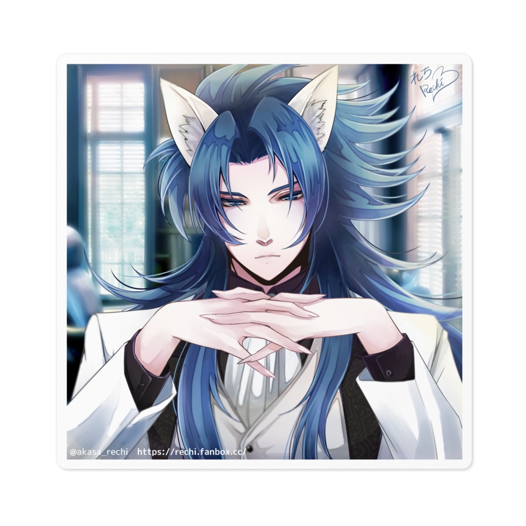 白犬公爵ステッカー - 100 x 100 (mm)