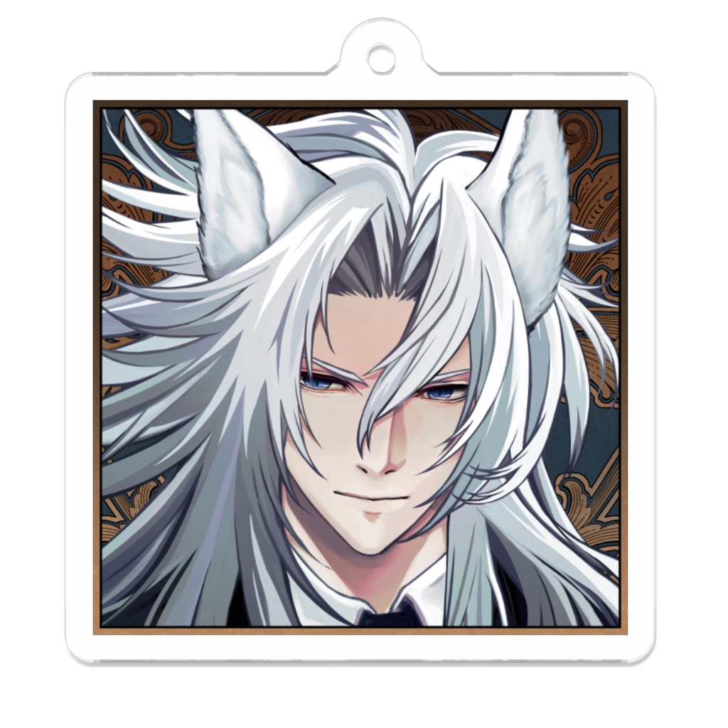 白犬公爵アクリルキーホルダー - 50 x 50 (mm)