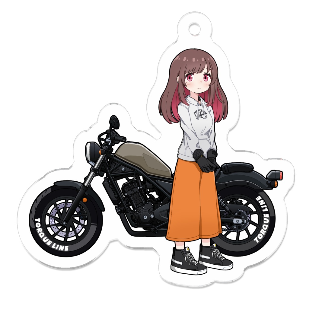 ラインちゃんとバイク(アクキー)