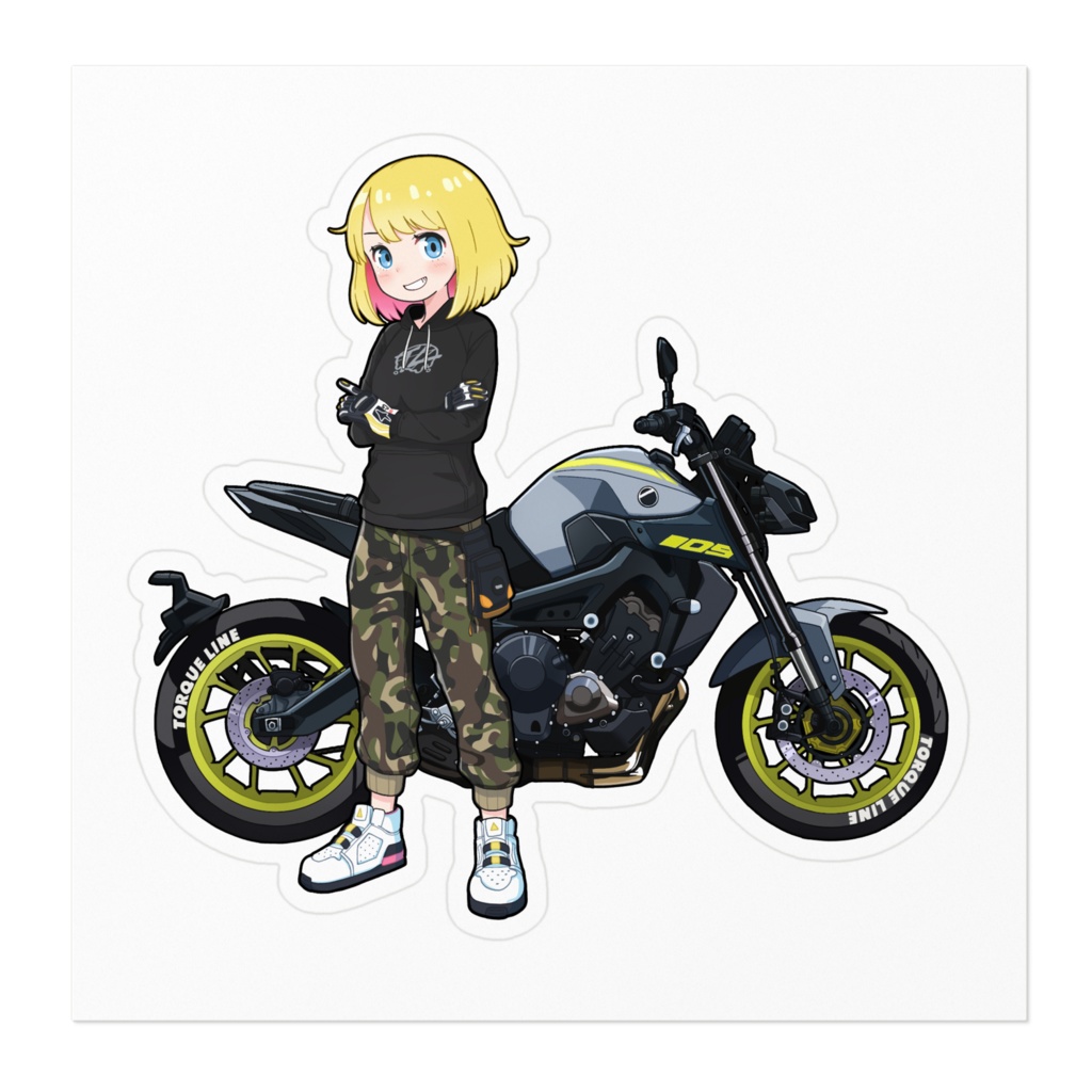 トルクちゃんとバイク(ステッカー)