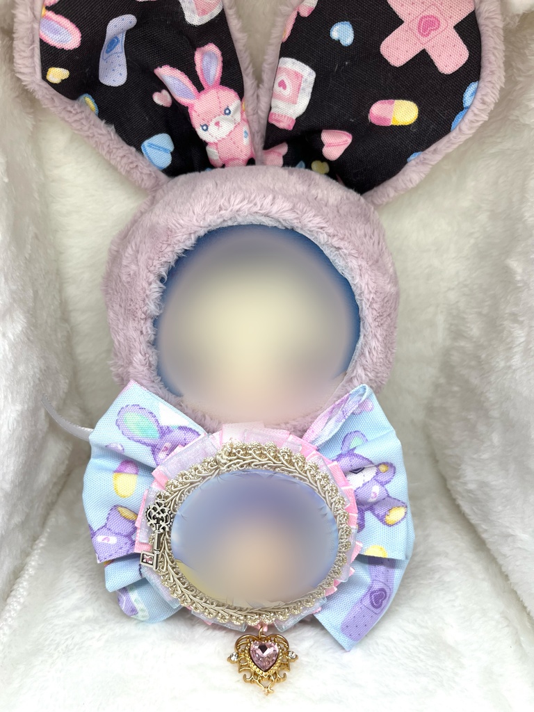 ぬい服 ロゼット 痛ロゼット チョーカー ぬい服リボン 水色 ピンク