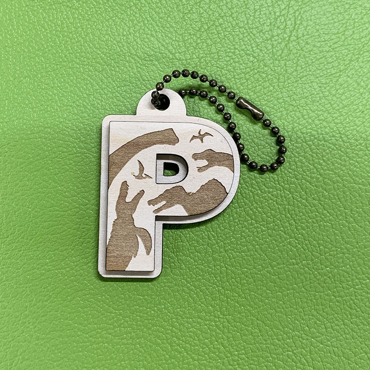 【木製】恐竜シルエットキーホルダー