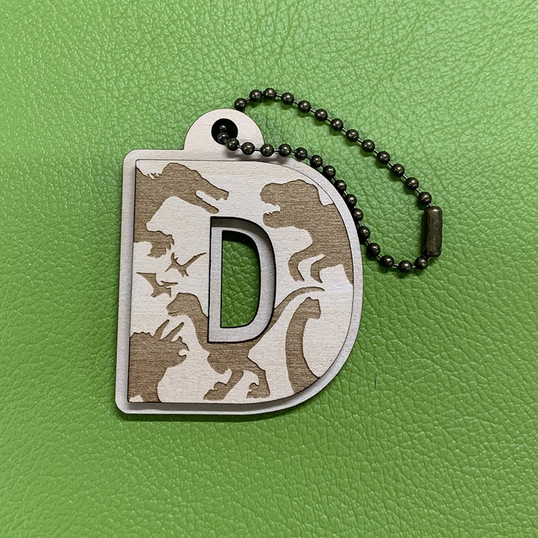 【木製】恐竜シルエットキーホルダー