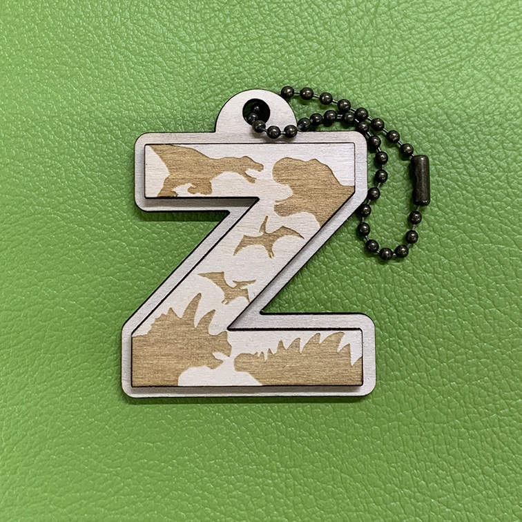 【木製】恐竜シルエットキーホルダー