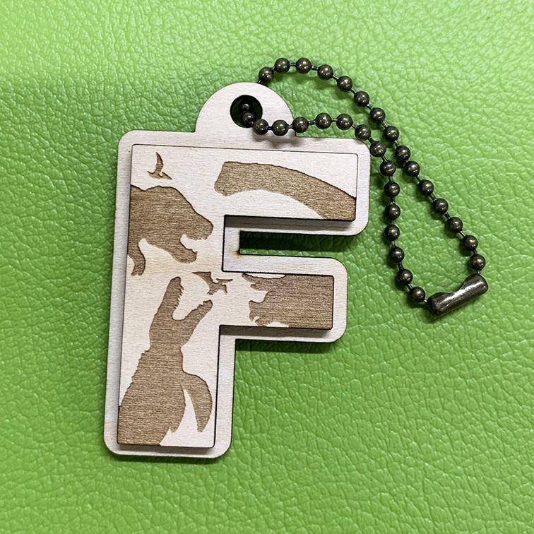 【木製】恐竜シルエットキーホルダー