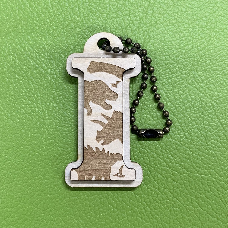 【木製】恐竜シルエットキーホルダー
