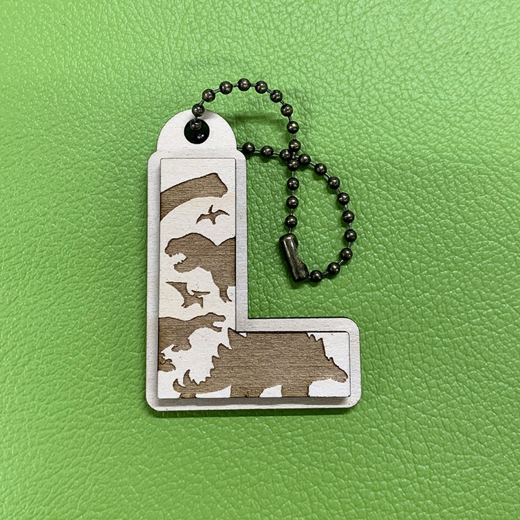 【木製】恐竜シルエットキーホルダー