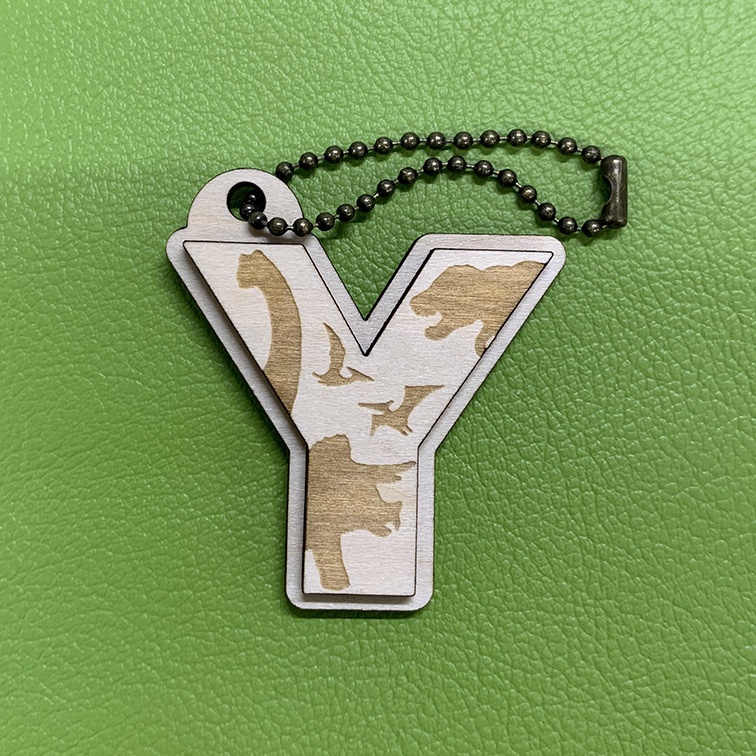 【木製】恐竜シルエットキーホルダー