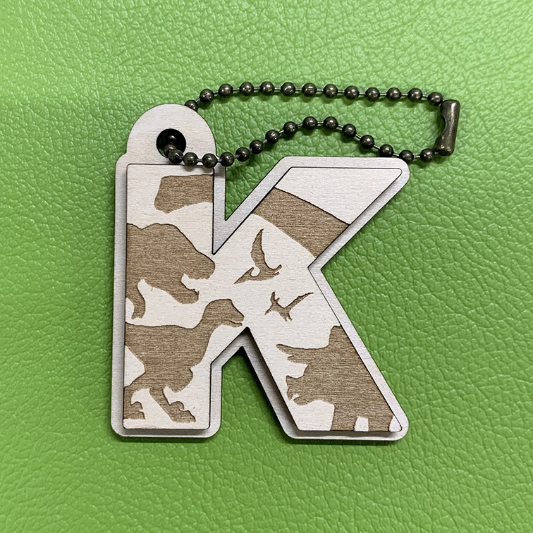 【木製】恐竜シルエットキーホルダー