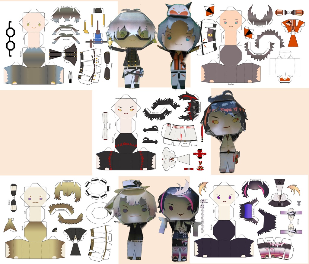 Luxiem Figure PaperCraft PDF| Folding guidelines