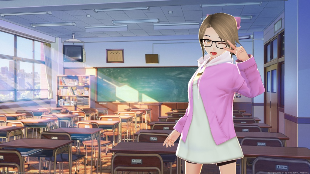 【VRoid】3色・Splitパーカー (Open Hoodie dress)