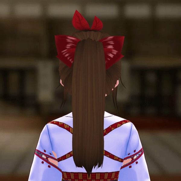 【VROID】女性用髪型のプリセット1794|ポニーテールリボン (Women hair preset 1794) | Vroid Studio Beta 0.14