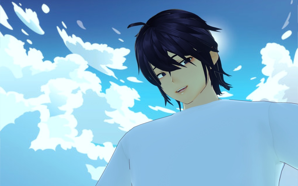 【VROID】男性用髪型のプリセット1897 | Black Licorice (Men hair preset 1897) | Vroid Studio Stable Version ONLY