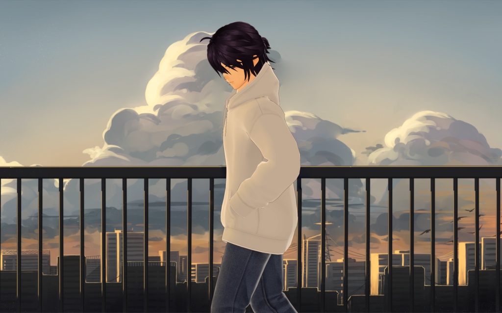 【VROID】男性用髪型のプリセット1897 | Black Licorice (Men hair preset 1897) | Vroid Studio Stable Version ONLY