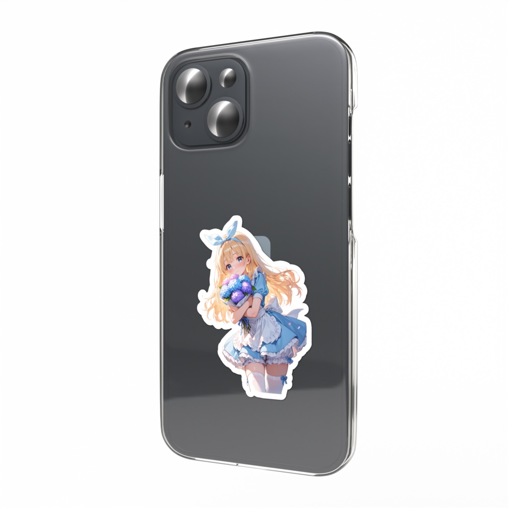アリスちゃんのスマホステッカー 紫陽花